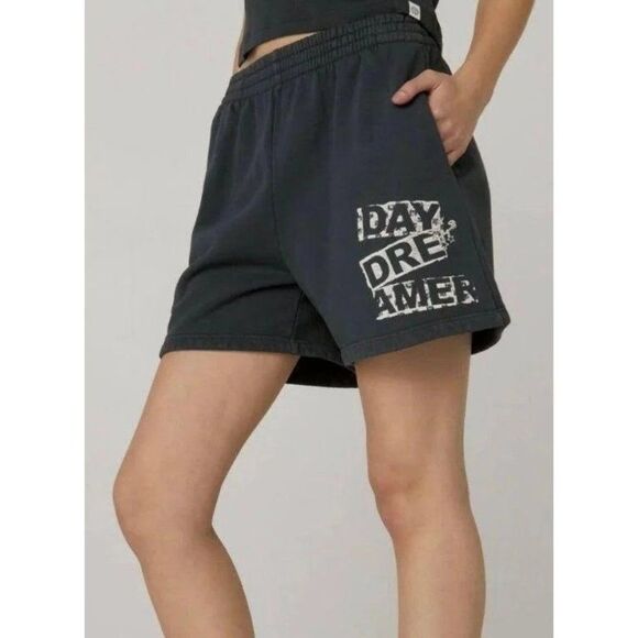 NWT Daydreamer Vintage Black Punk Stamp Sweatshorts XS Shorts Pull On Athletic - Picture 1 of 10